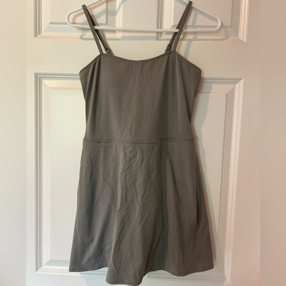 CRZ YOGA Grey Strappy Mini Dress